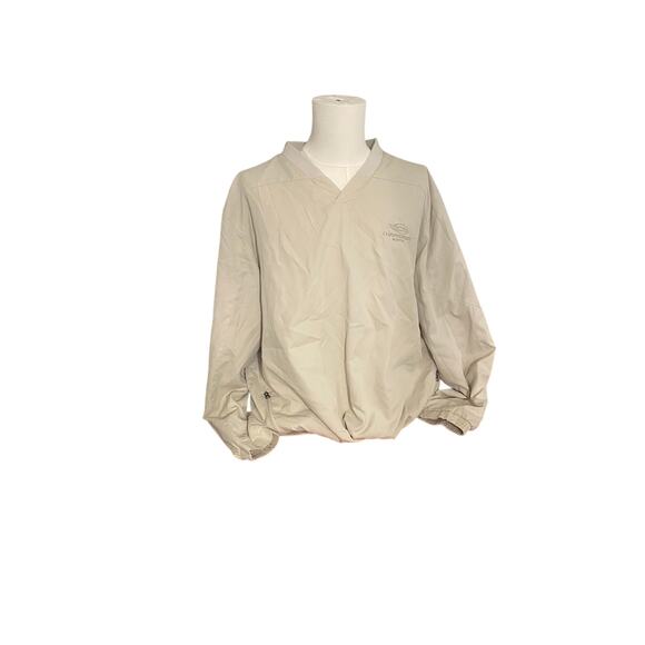 Chaparral Pullover Wind Jacket Pockets Cinch Adjust‎ Waist Side Zipper Cream XXL - Picture 1 of 8